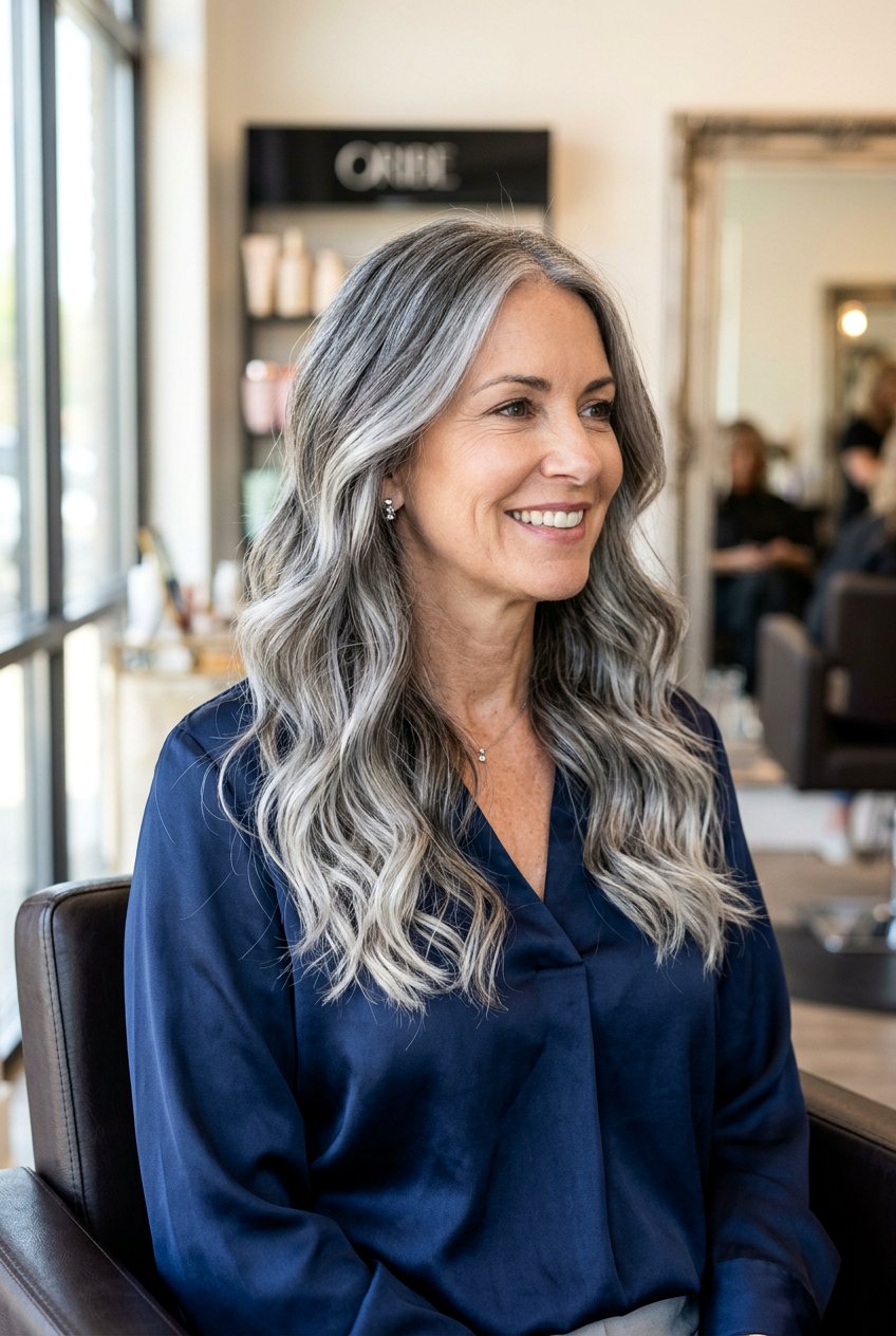 Silver Balayage For Gray Hair - 20 hair color ideas for women over 60 - 20 hair color ideas for women over 60