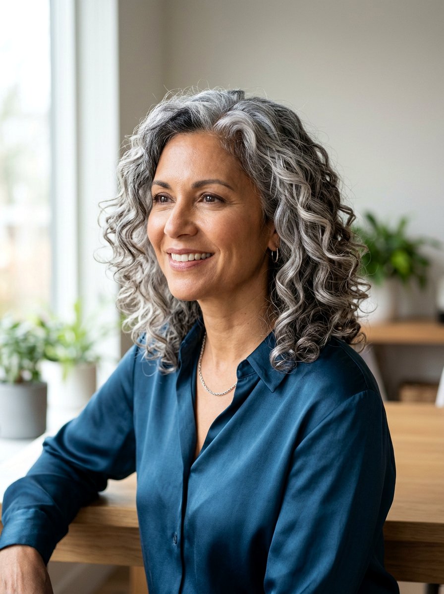 Silver Balayage Lob Curly Gray Hair - 20 silver balayage for curly gray hair - 20 silver balayage for curly gray hair