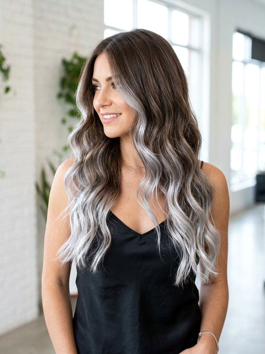 20 Stunning Silver Brunette Blend Hair Color Ideas to Try