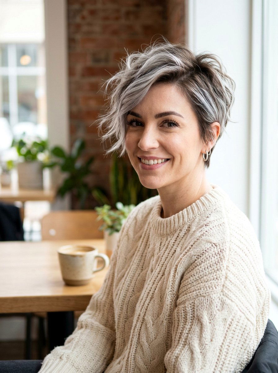 Silver Balayage Pixie Cut - 20 silver pixie hair color ideas - 20 silver pixie hair color ideas