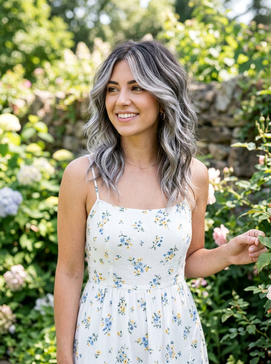 Silver Balayage Shag - 20 silver shag hair color ideas - 20 silver shag hair color ideas