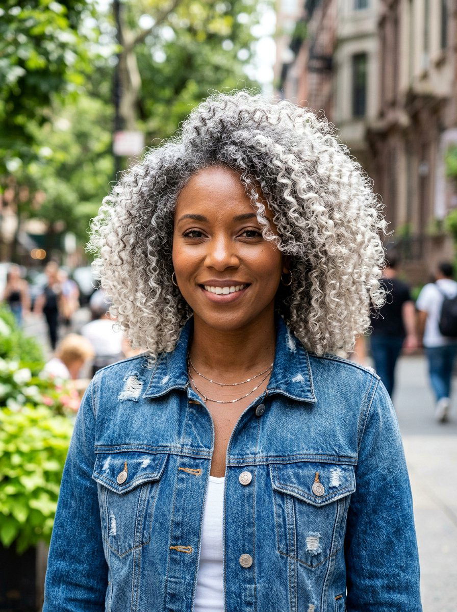 Silver Balayage Tight Curls Gray Hair - 20 silver balayage for curly gray hair - 20 silver balayage for curly gray hair