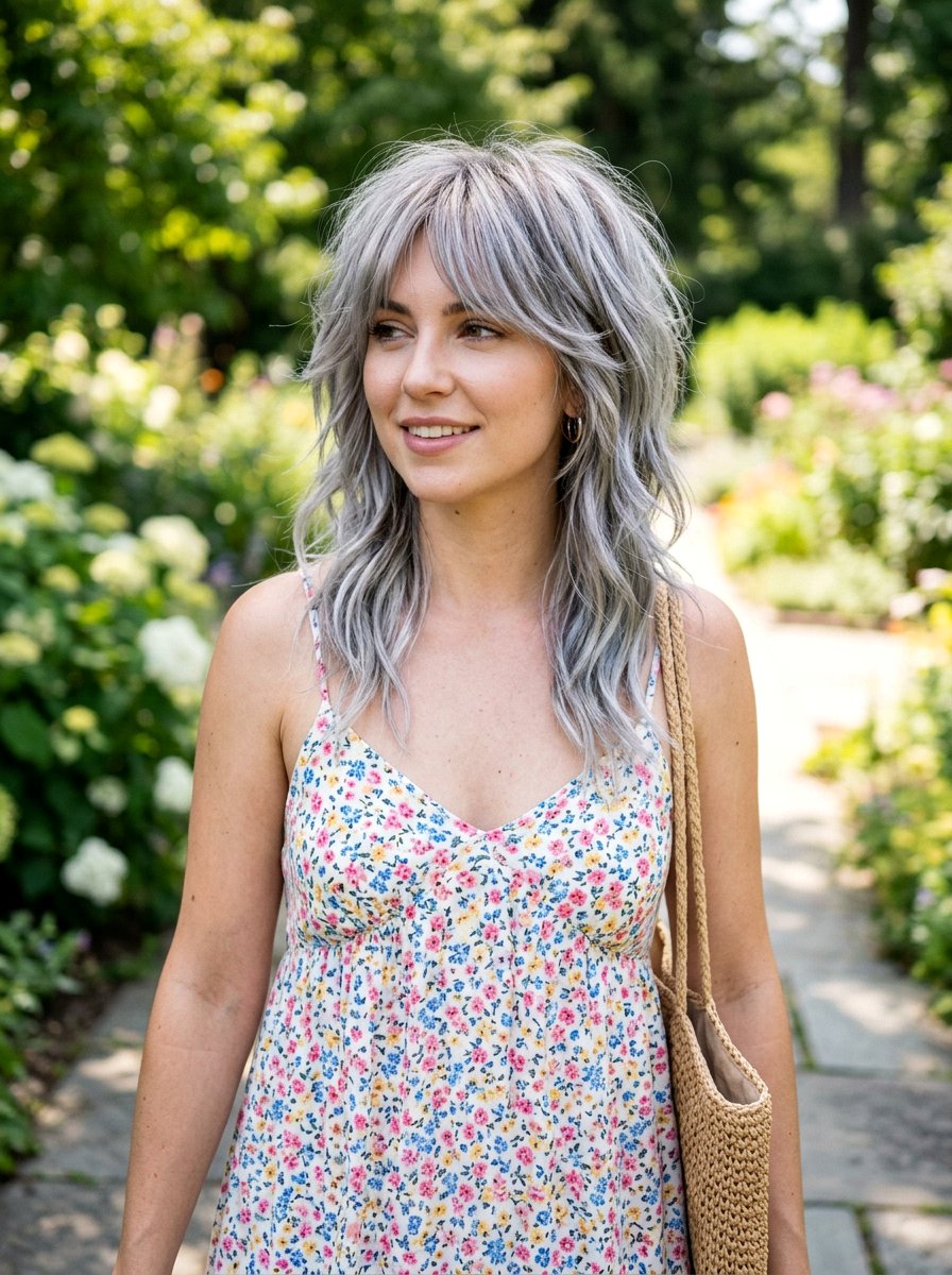 Silver Balayage Wolf Cut - 20 silver wolf cut color ideas - 20 silver wolf cut color ideas