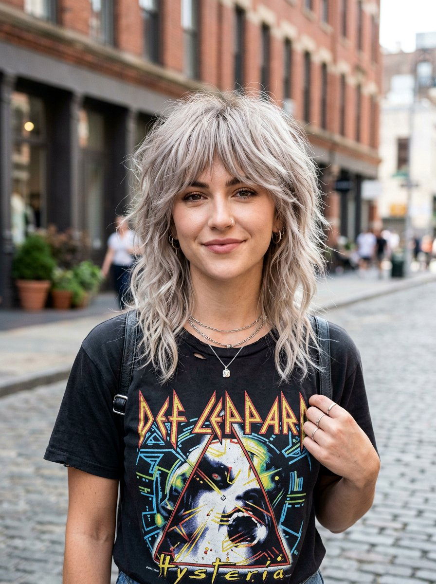 Silver Beige Blend Shag Haircut - 20 silver beige blend for mature women - 20 silver beige blend for mature women