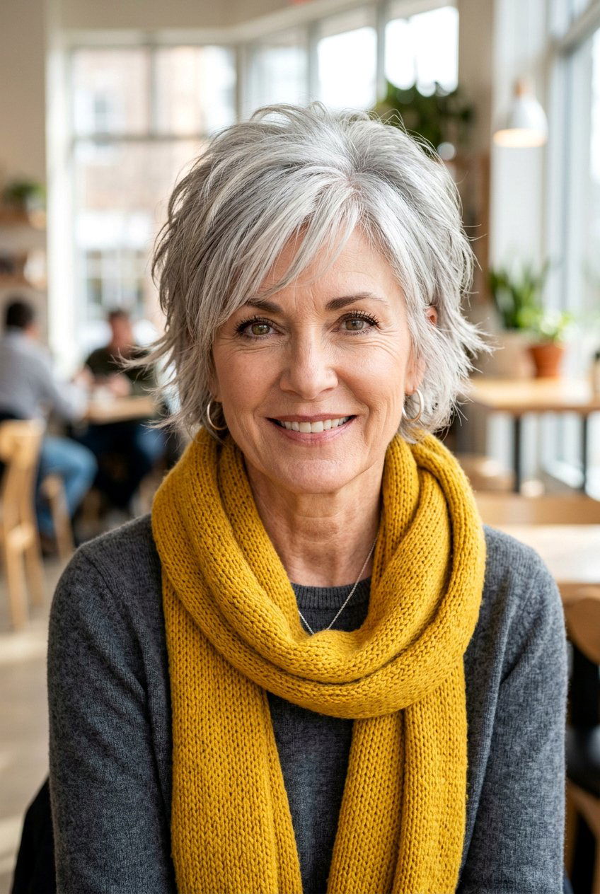 Silver Bixie Haircut - 20 hairstyles for women with naturally gray hair - 20 hairstyles for women with naturally gray hair