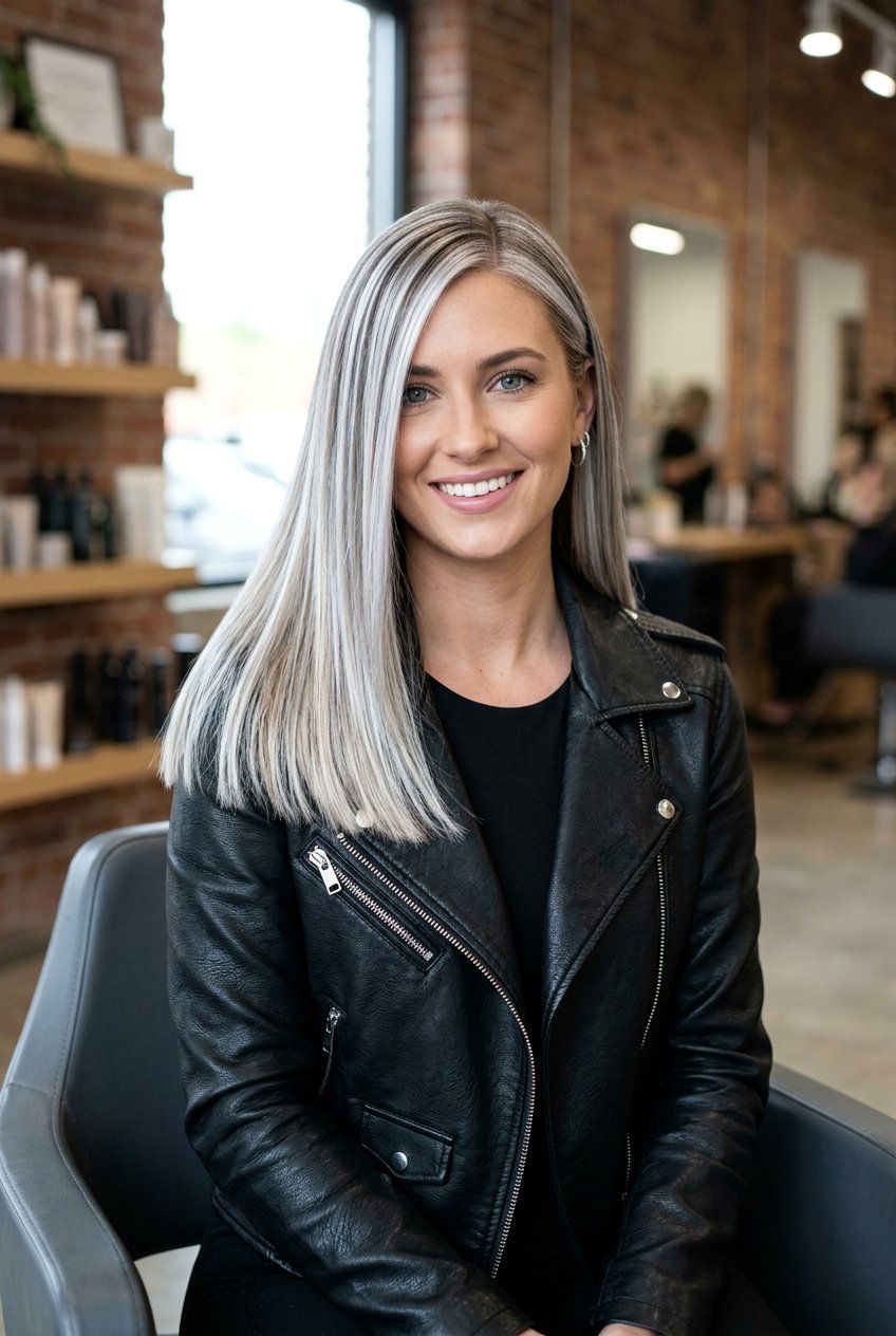 Silver Blonde Balayage - 20 soft gray blonde balayage - 20 soft gray blonde balayage