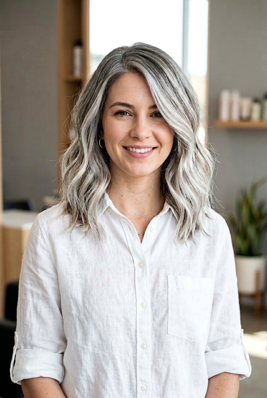 Silver Blonde Balayage Lob Haircut - 20 mature women blonde balayage ideas - 20 mature women blonde balayage ideas