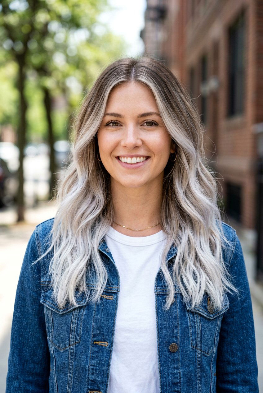 Silver Blonde Balayage On Medium Brown Hair - 20 cool silver blonde highlights - 20 cool silver blonde highlights