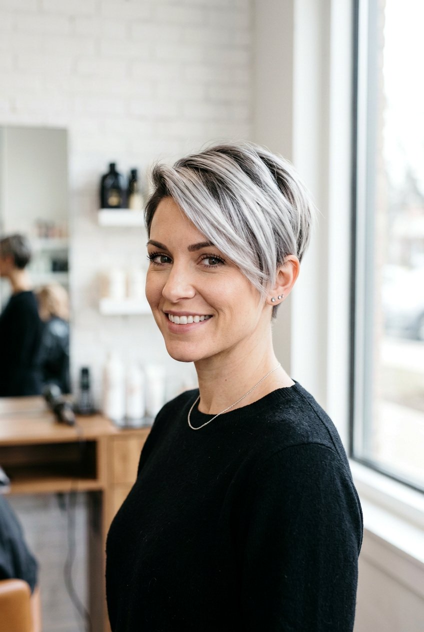 Silver Blonde Balayage Pixie Haircut - 20 balayage on pixie haircut - 20 balayage on pixie haircut