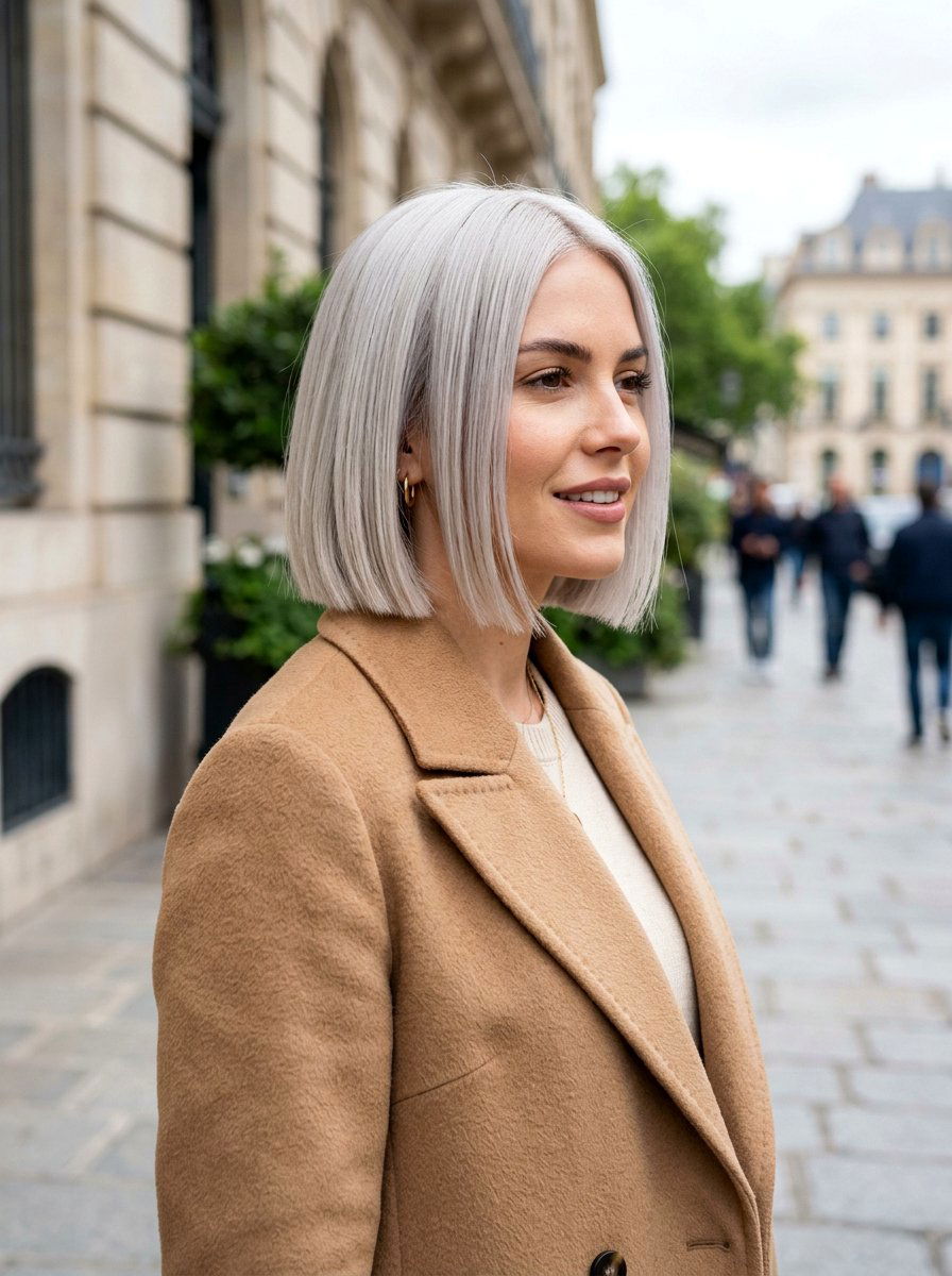 Silver Blonde Bob Haircut - 20 silver blonde hair color for winter - 20 silver blonde hair color for winter