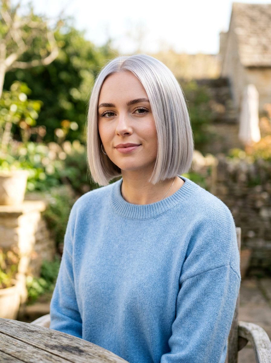 Silver Blonde Bob Haircut - 20 older women classy hair color ideas - 20 older women classy hair color ideas