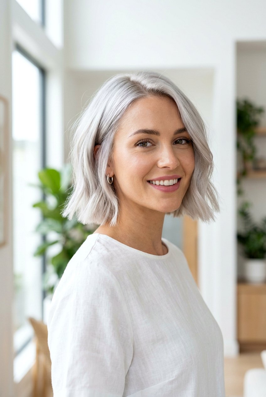 Silver Blonde Bob - 20 hair color ideas for short bob hair - 20 hair color ideas for short bob hair