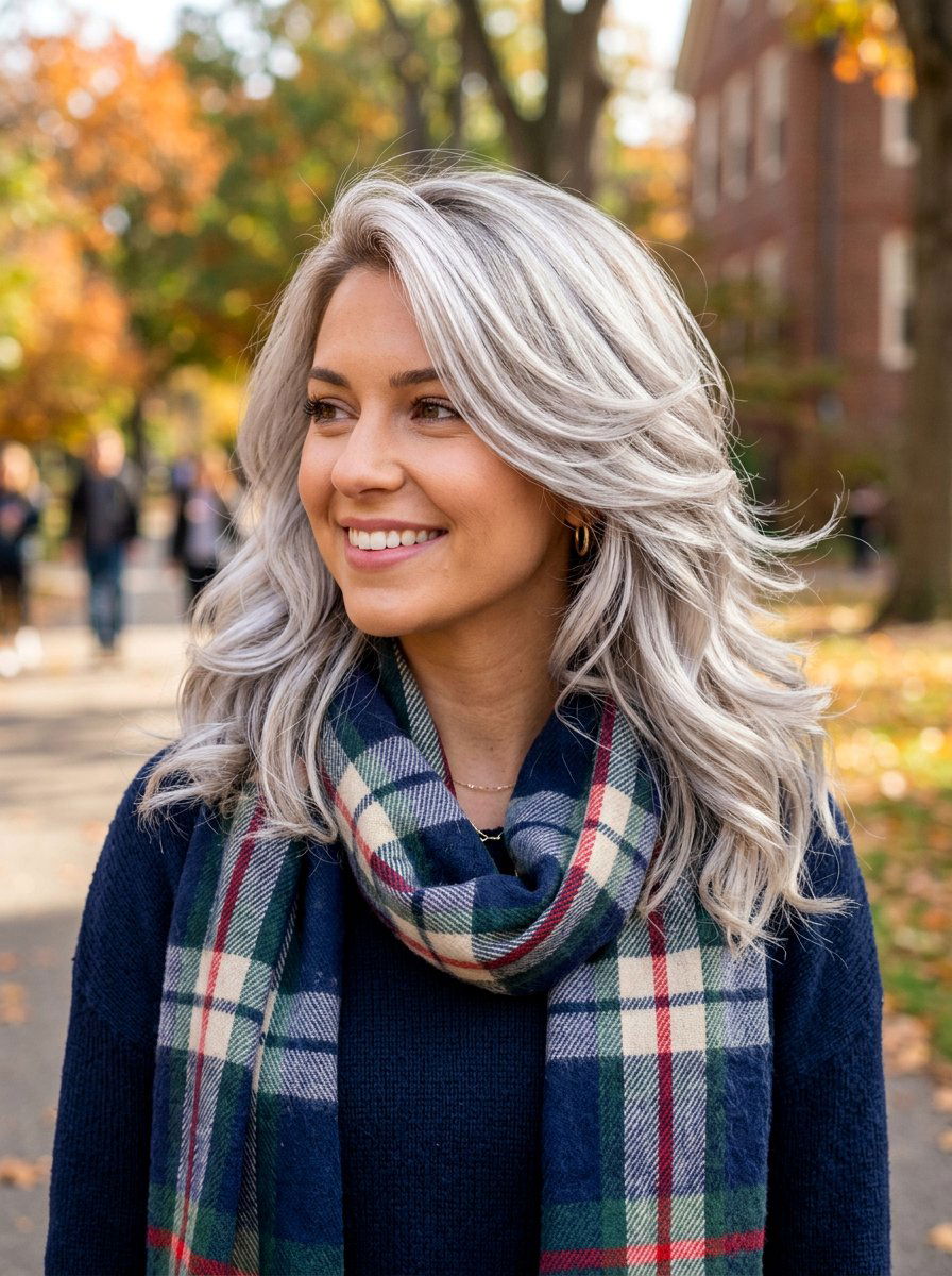 Silver Blonde Layered Hair - 20 silver blonde hair color for winter - 20 silver blonde hair color for winter