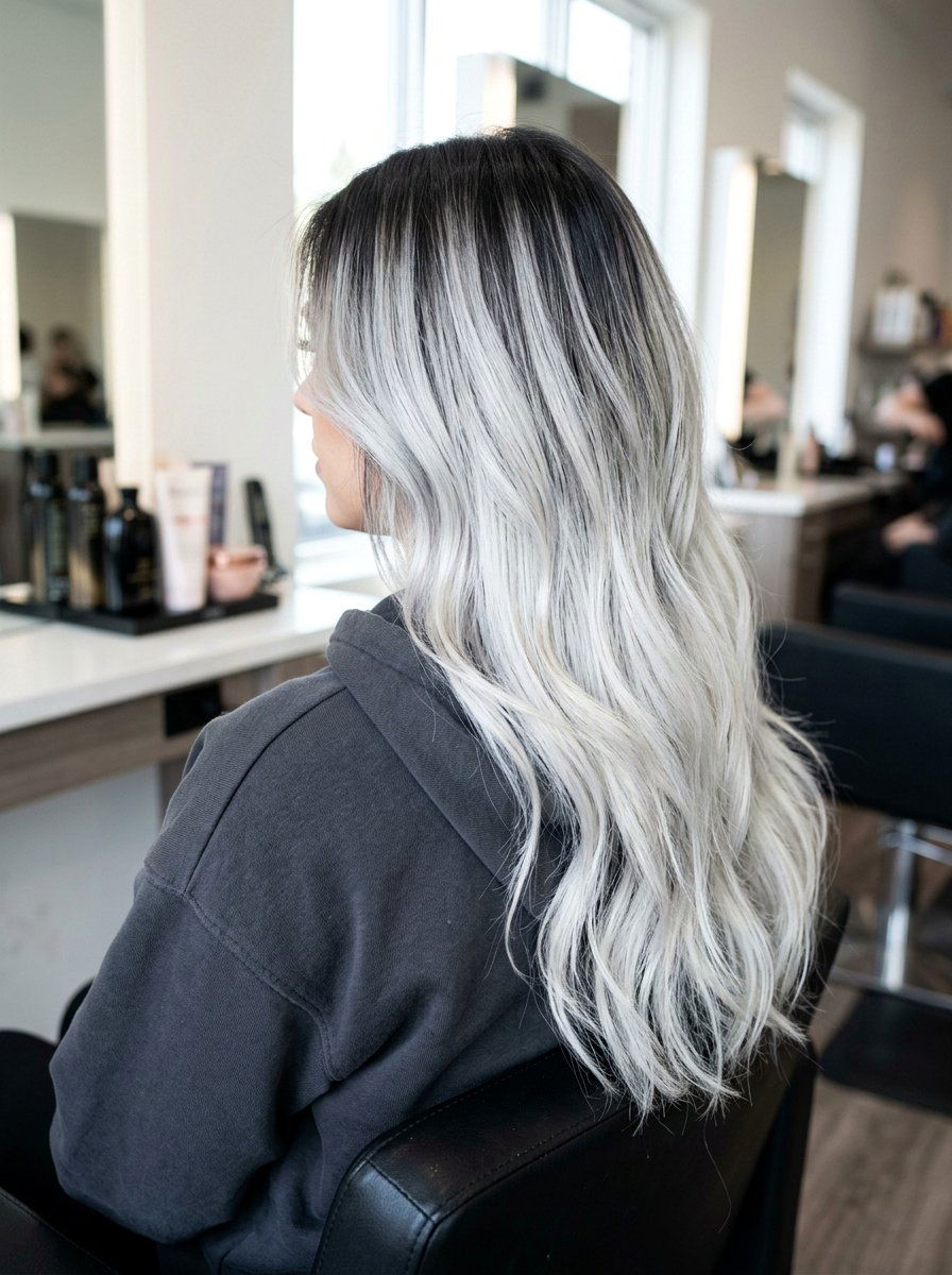 Silver Blonde Ombre - 20 winter silver blonde hair color - 20 winter silver blonde hair color