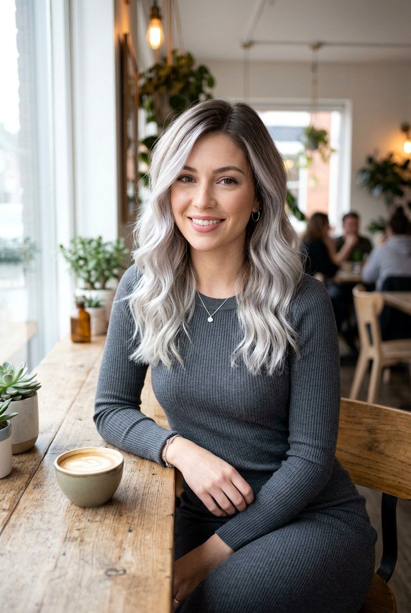 Silver Blonde Root Smudge Blend - 20 cool silver blonde blend - 20 cool silver blonde blend