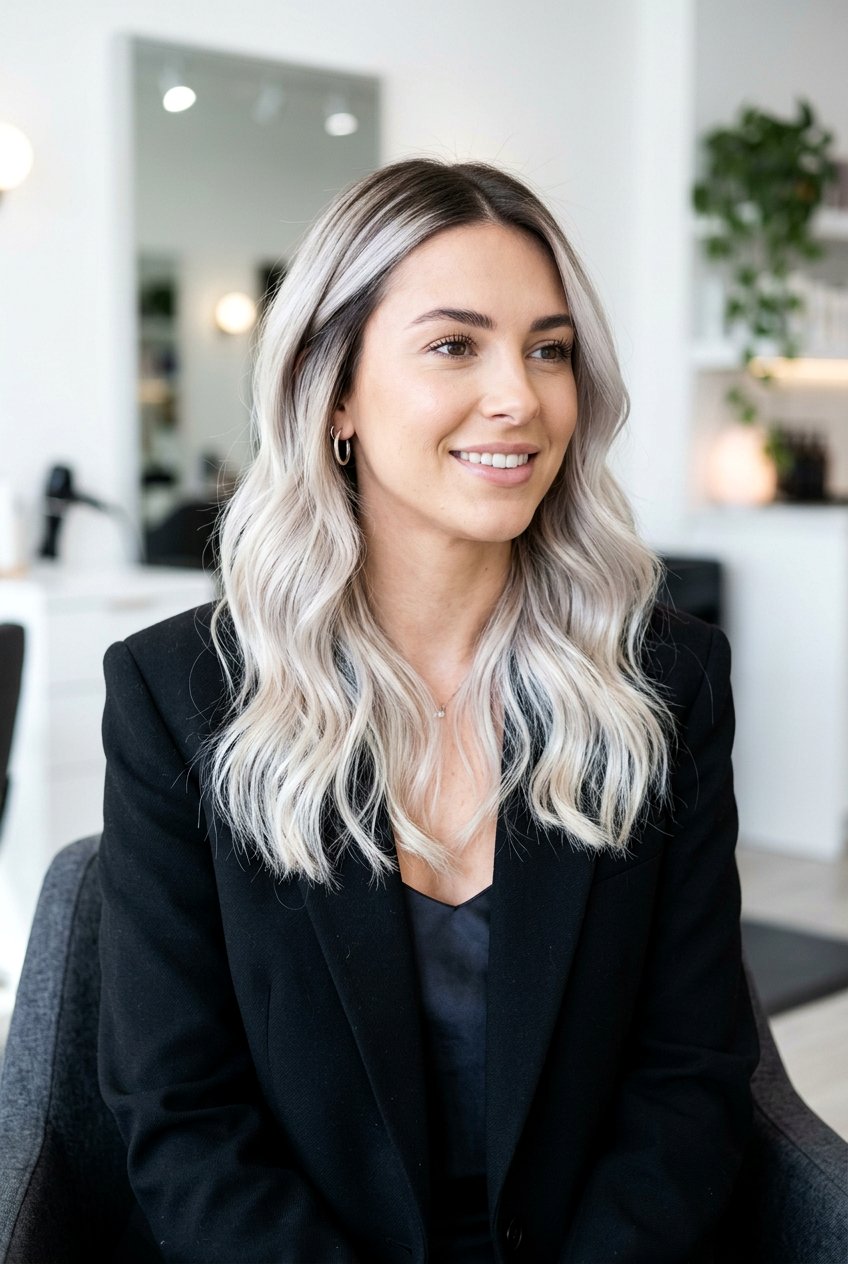 Silver Blonde Shadow Root Blend - 20 cool silver blonde blend - 20 cool silver blonde blend