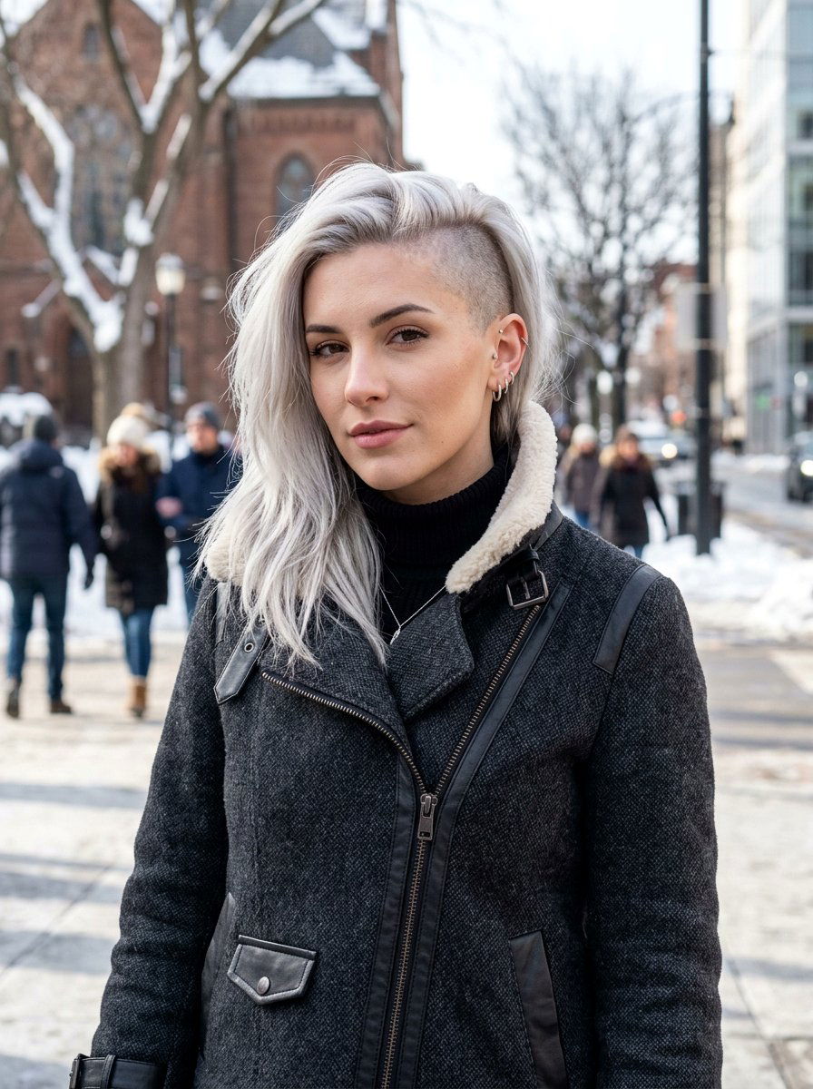 Silver Blonde Undercut - 20 silver blonde hair color for winter - 20 silver blonde hair color for winter