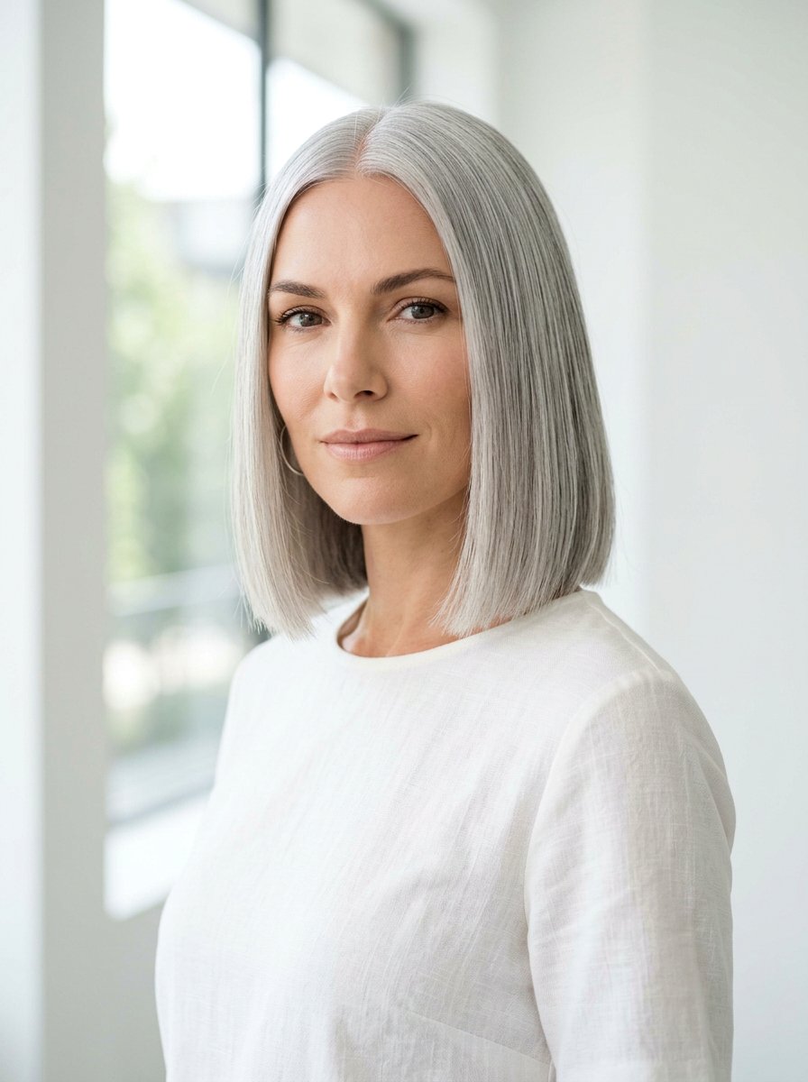 Silver Blunt Bob - 20 classy silver hairstyle ideas - 20 classy silver hairstyle ideas