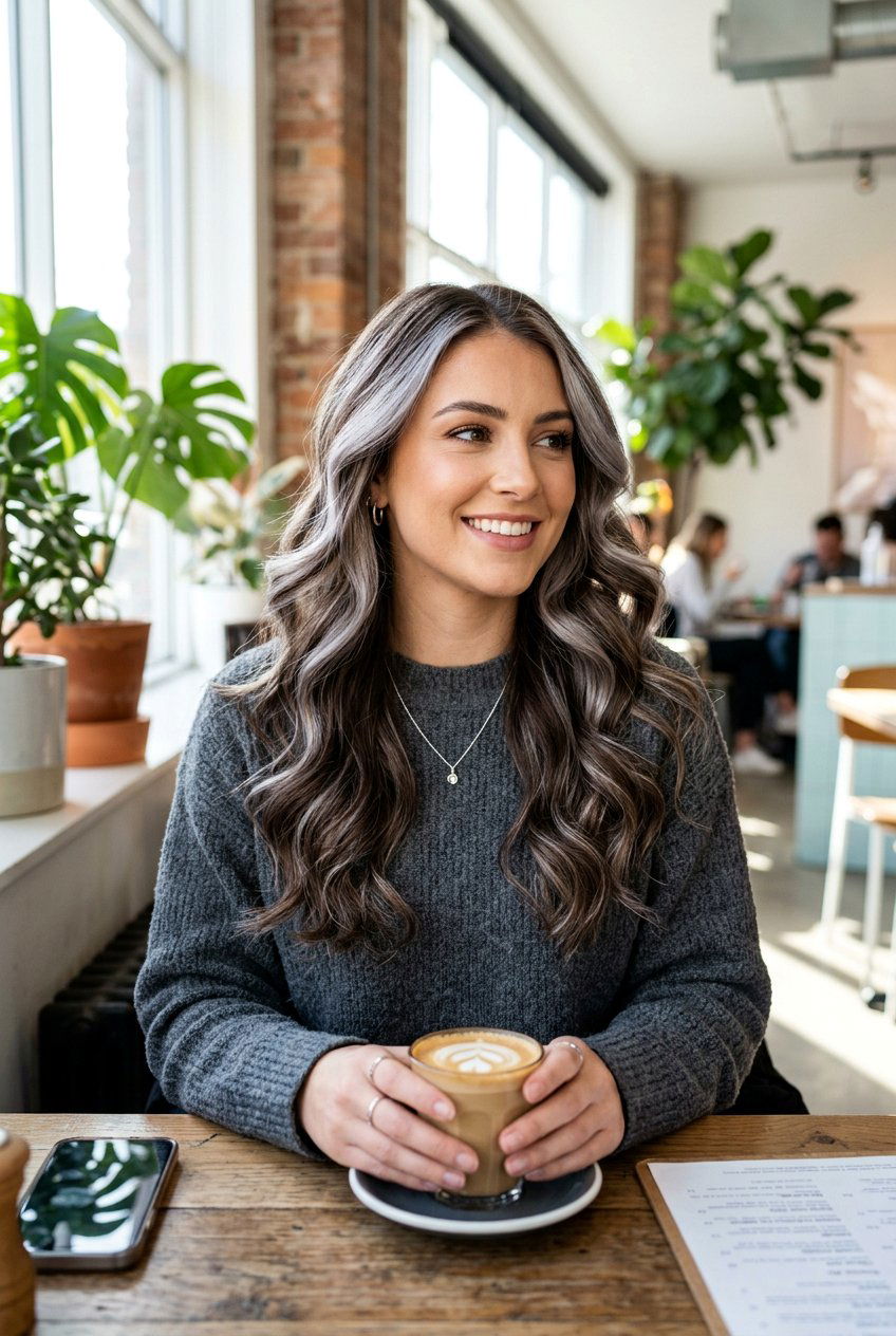 Silver Brown Balayage - 20 mature women brunette balayage ideas - 20 mature women brunette balayage ideas