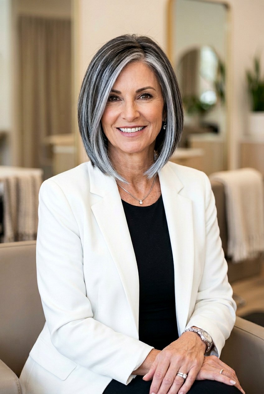 Silver Brunette Balayage - 20 brunette balayage for women over 50 - 20 brunette balayage for women over 50