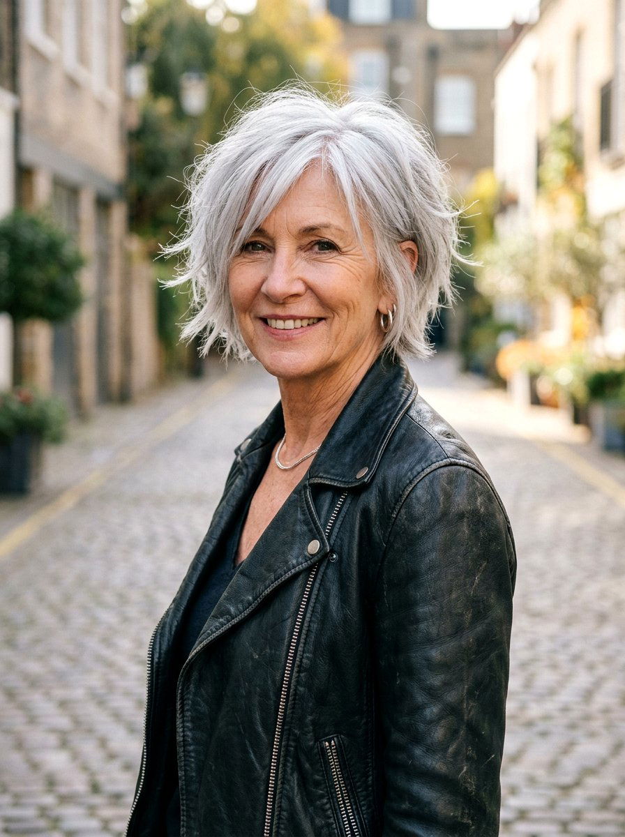 Silver Choppy Bob - 20 silver refresh for older women - 20 silver refresh for older women