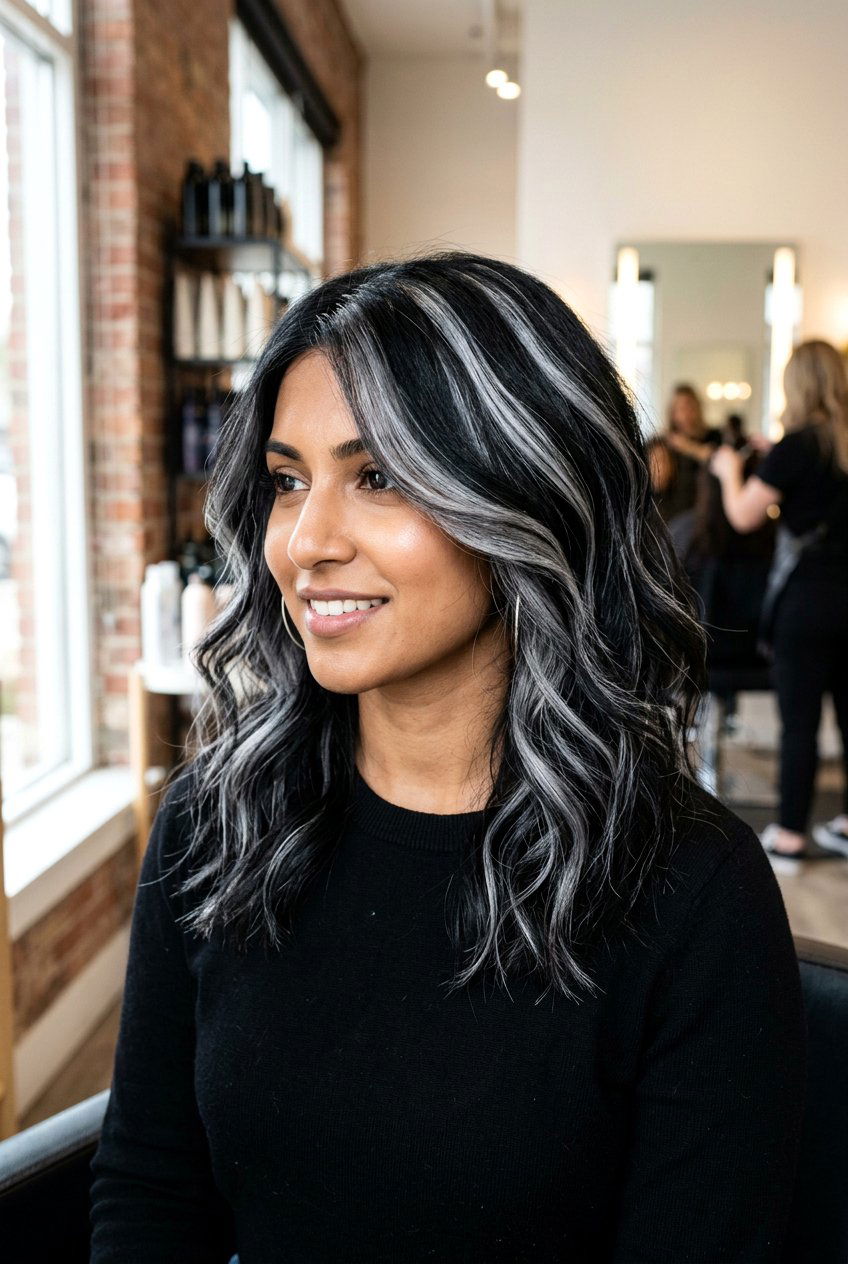 Silver Chunky Highlights Black Hair - 20 chunky highlights hair - 20 chunky highlights hair