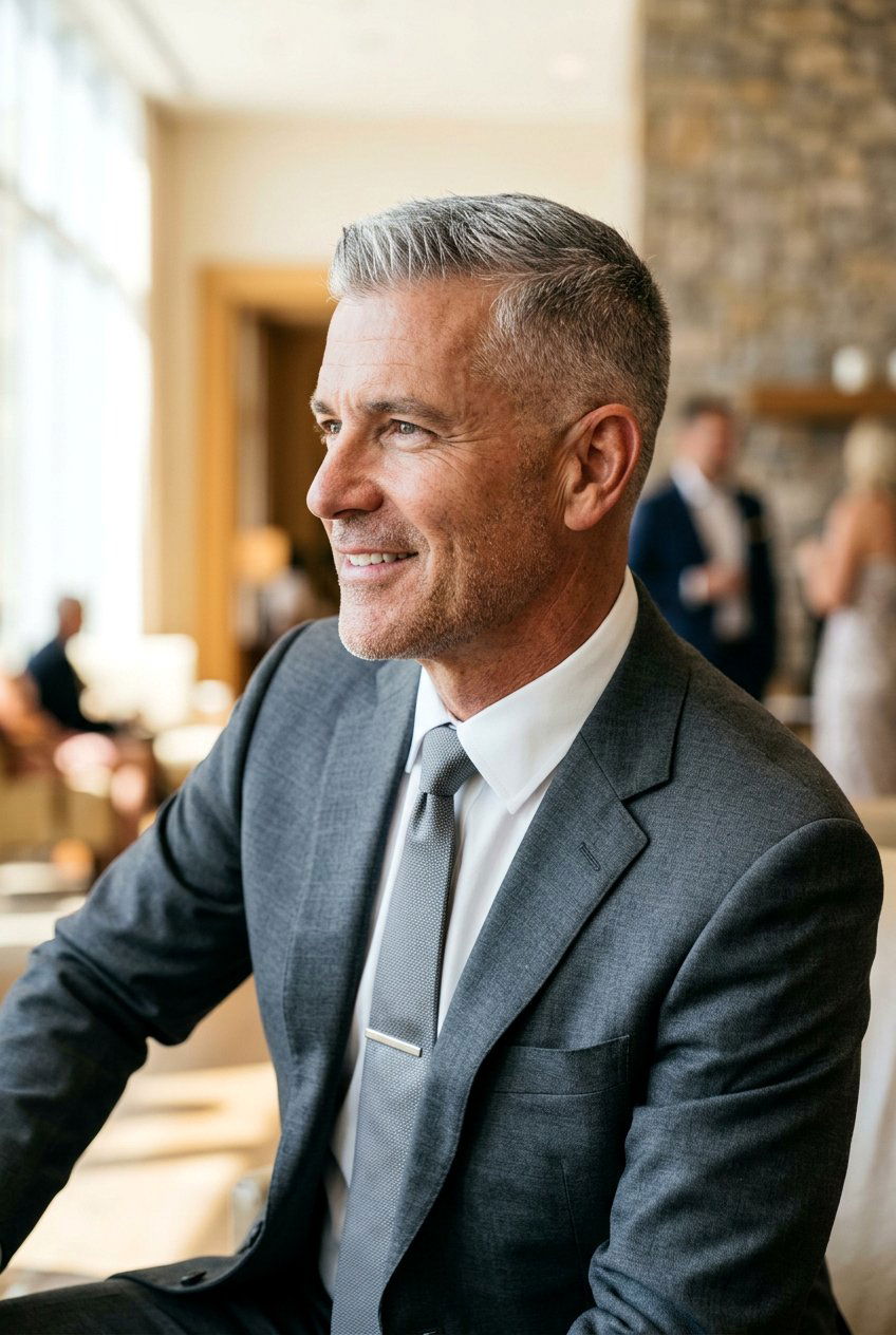 Silver Crew Cut - 20 crew cut for thinning hair men - 20 crew cut for thinning hair men