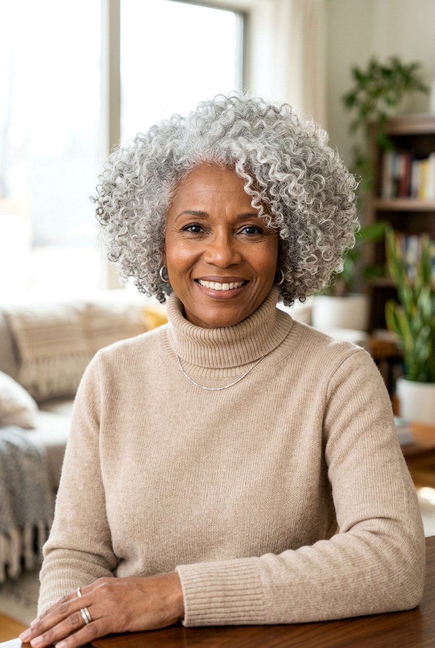 Silver Curly Afro Bob - 20 curly afro bob haircut - 20 curly afro bob haircut