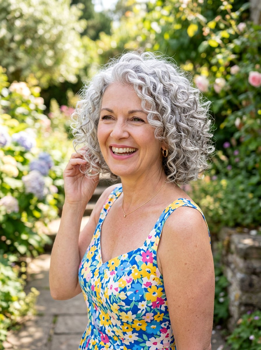 Silver Curly Bob - 20 classy silver hairstyle ideas - 20 classy silver hairstyle ideas