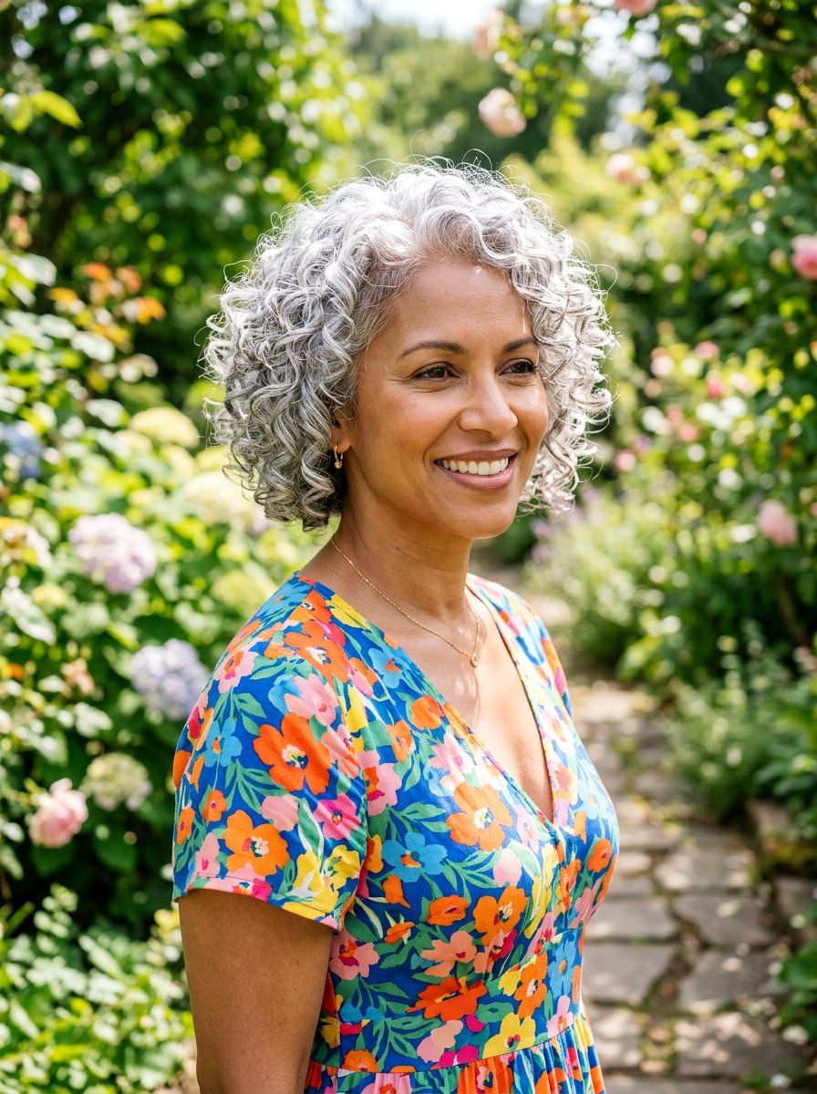 Silver Curly Bob - 20 silver bob hair color ideas - 20 silver bob hair color ideas