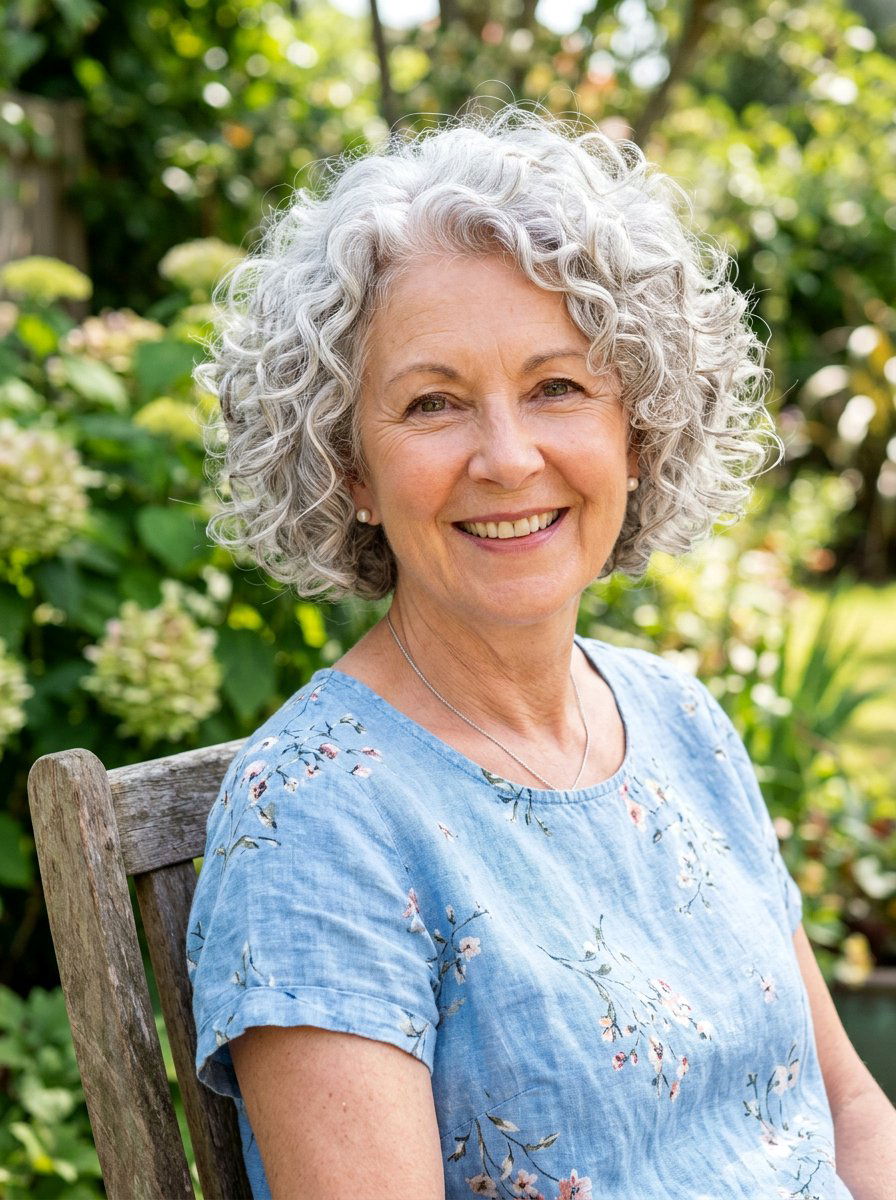 Silver Curly Bob - 20 silver refresh for older women - 20 silver refresh for older women