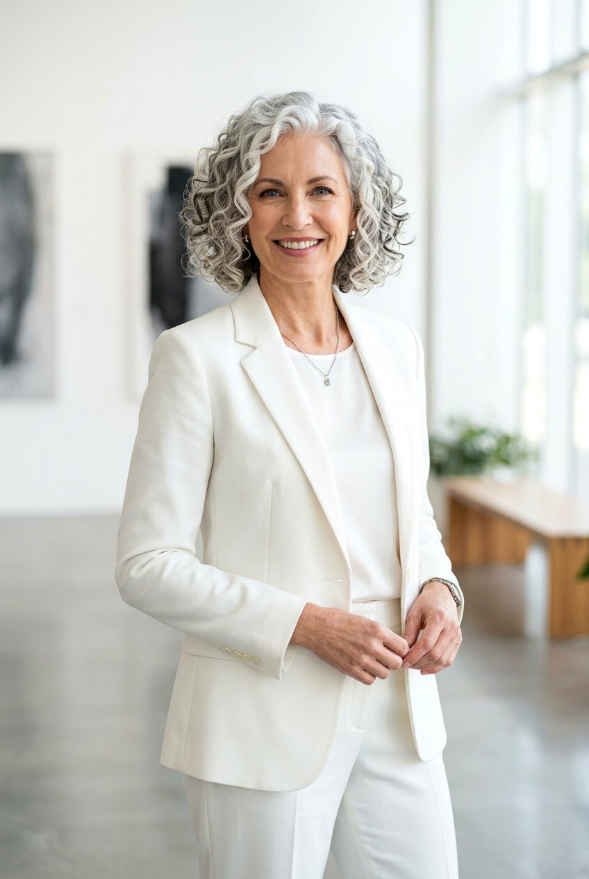 Silver Curly Bob - 20 curly bob for mature women - 20 curly bob for mature women