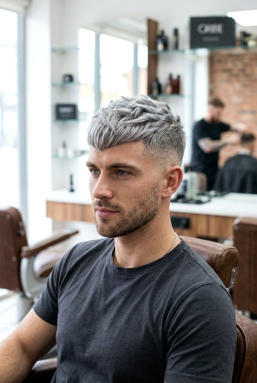 Silver French Crop - 20 french crop haircut - 20 french crop haircut