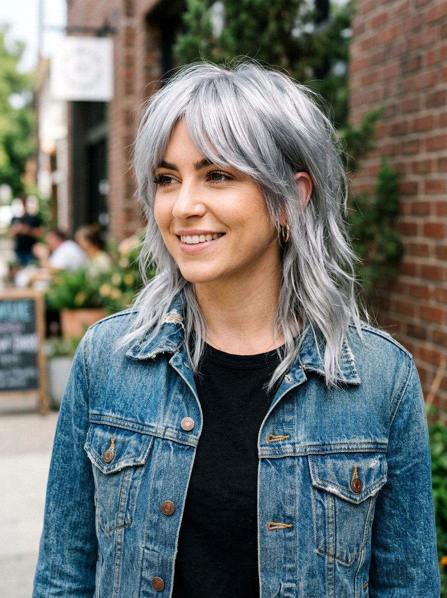 Silver Gloss On Shag Haircut - 20 silver gloss for mature gray hair - 20 silver gloss for mature gray hair