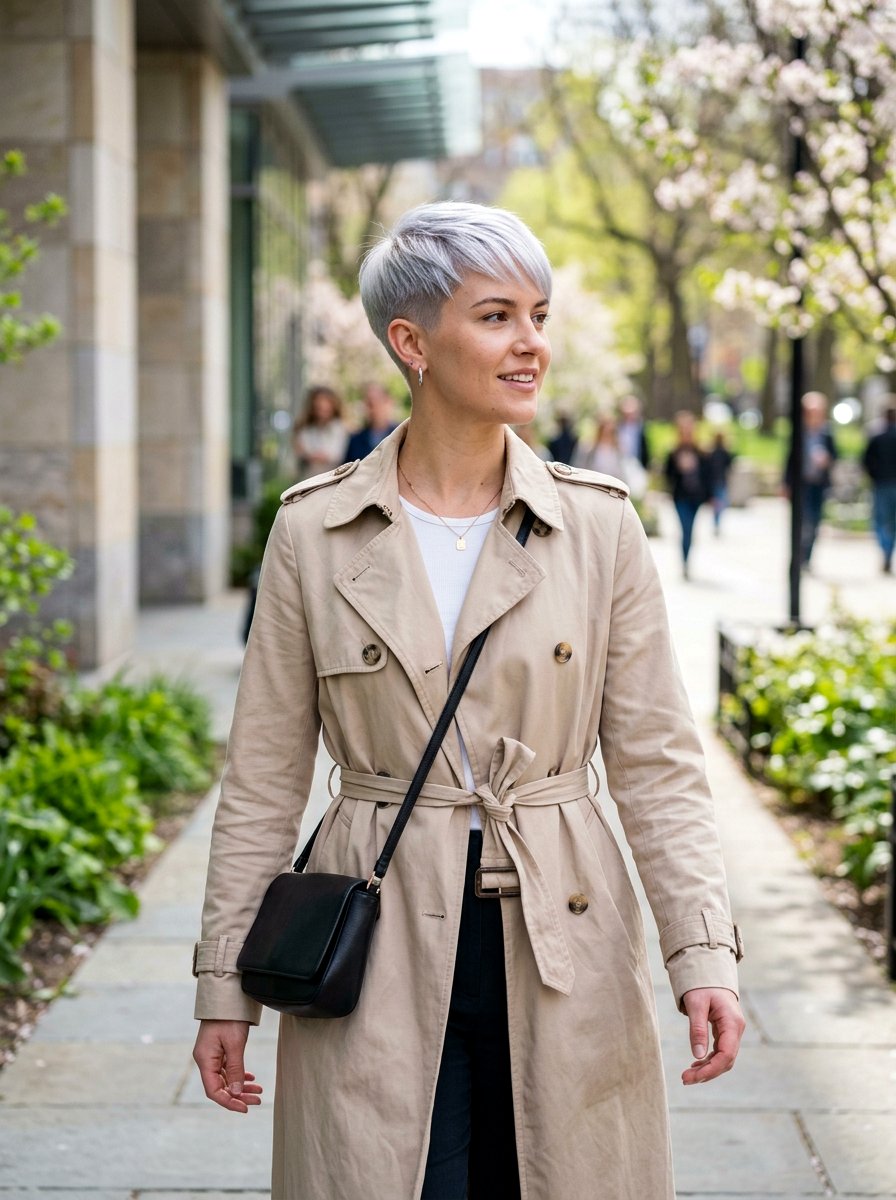 Silver Gloss On Short Pixie - 20 silver gloss for mature gray hair - 20 silver gloss for mature gray hair