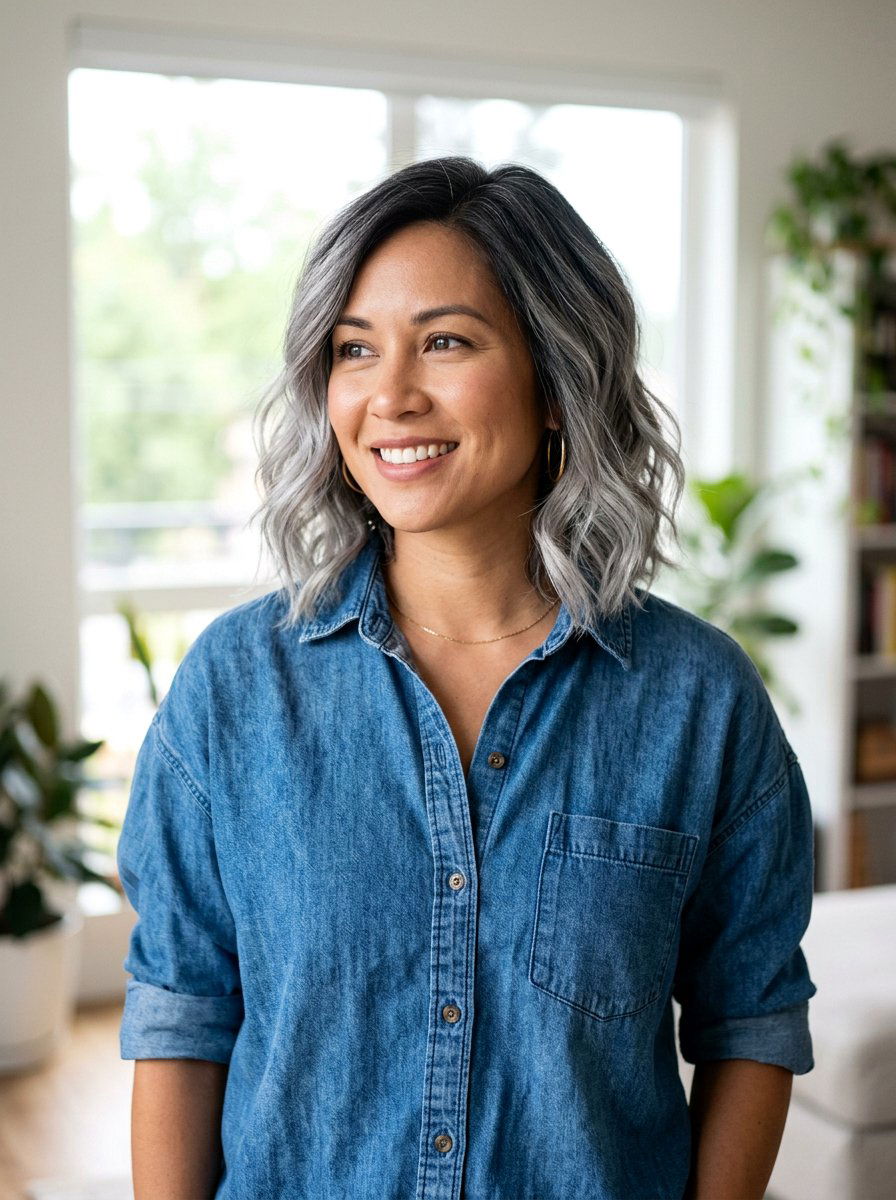 Silver Gray Balayage Bob - 20 silver gray bob color ideas - 20 silver gray bob color ideas