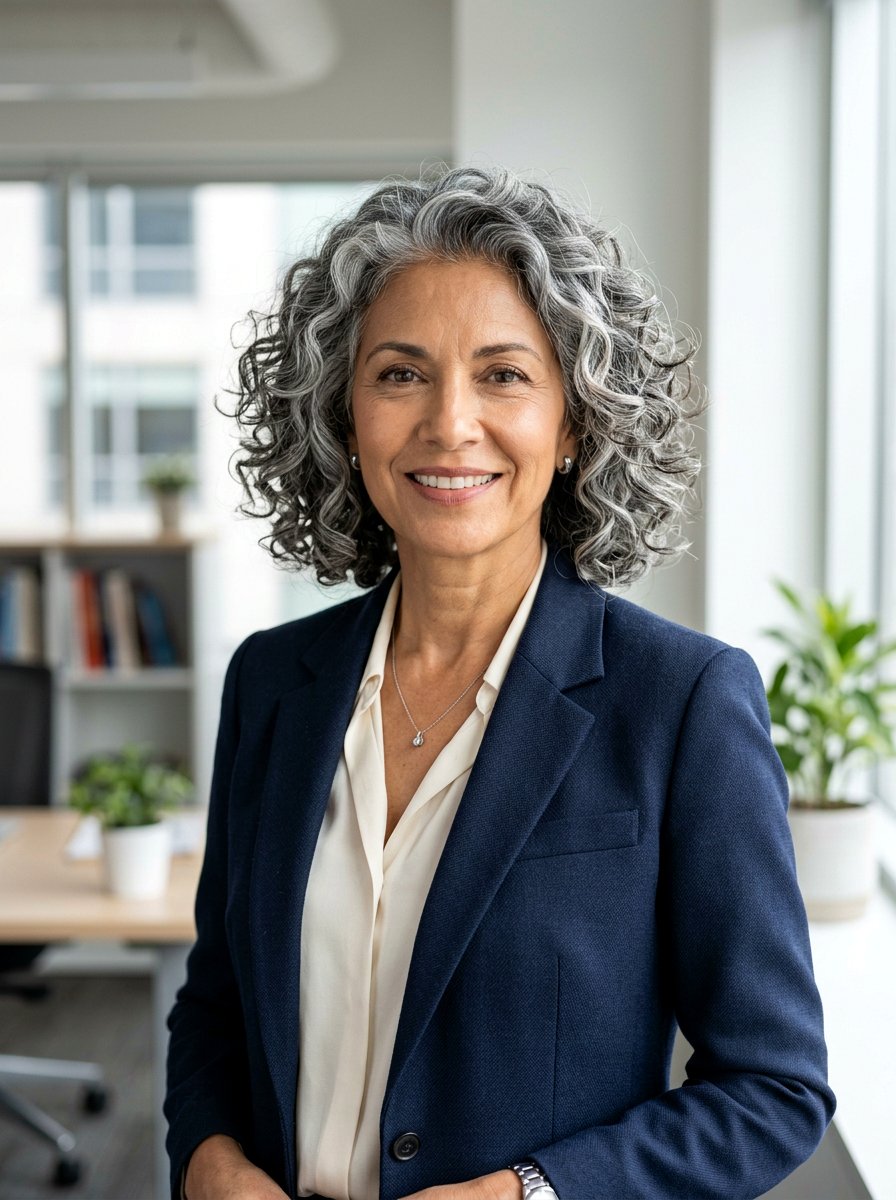 Silver Gray Blend Curly Bob - 20 silver curly bob color ideas - 20 silver curly bob color ideas