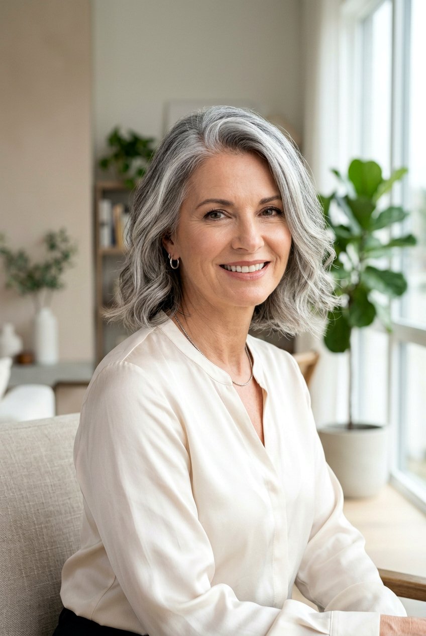 Silver Gray Blending - 20 natural gray transition with babylights - 20 natural gray transition with babylights