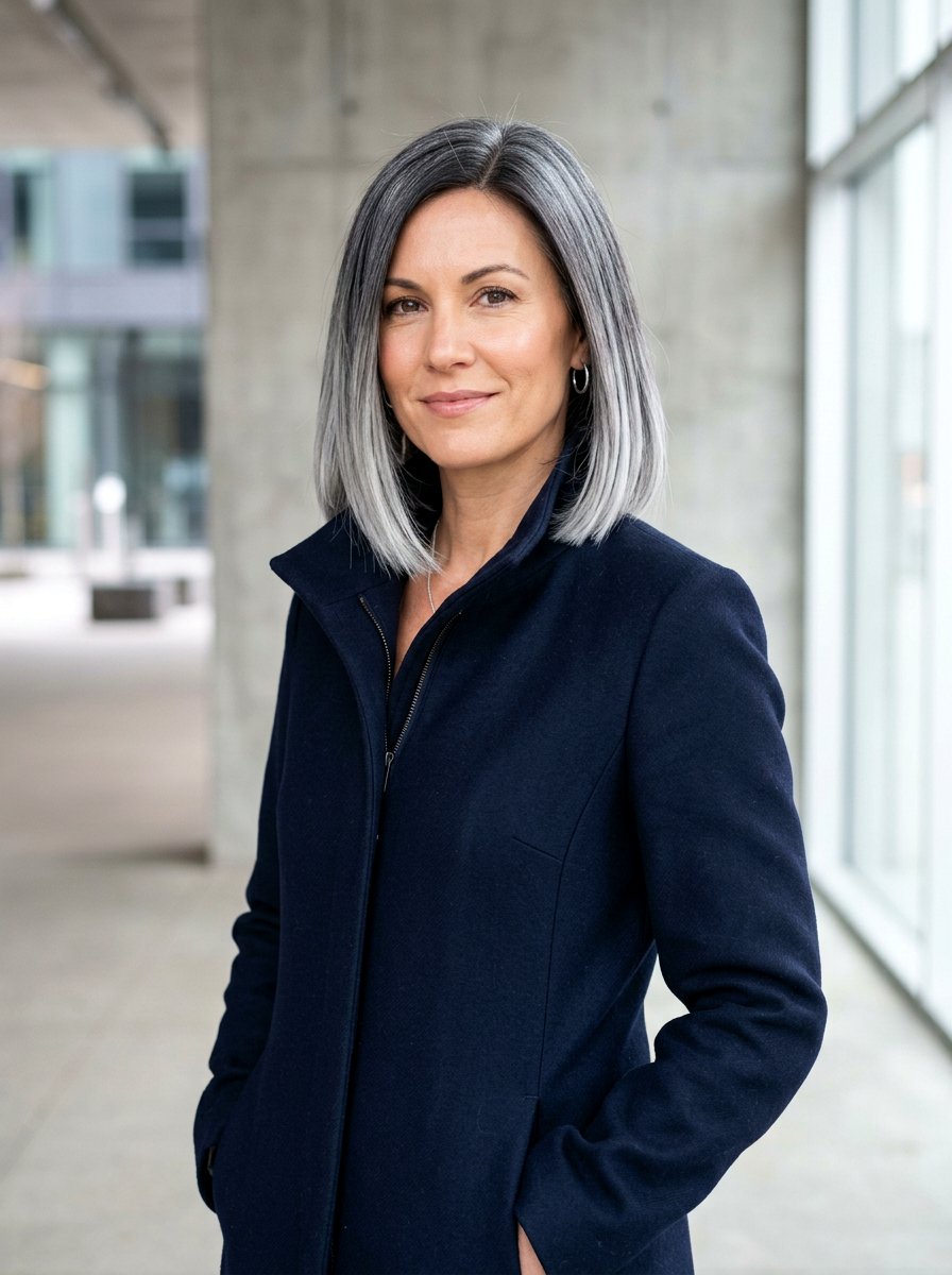 Silver Gray Bob - 20 dimensional bob hair color ideas - 20 dimensional bob hair color ideas