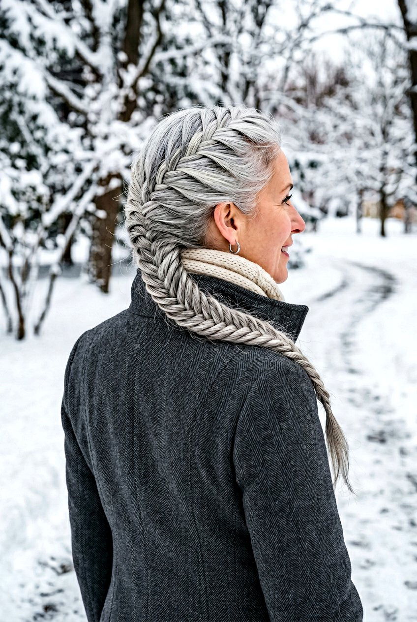 Silver Gray Braided Hairstyle - 20 modern silver gray hair ideas - 20 modern silver gray hair ideas