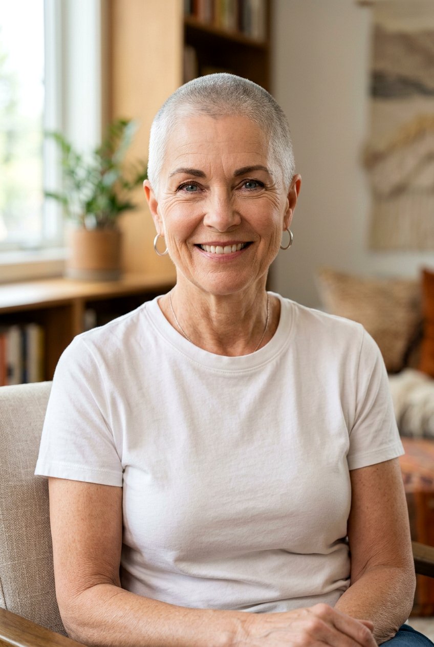 Silver Gray Buzz Cut - 20 mature women silver gray hair ideas - 20 mature women silver gray hair ideas
