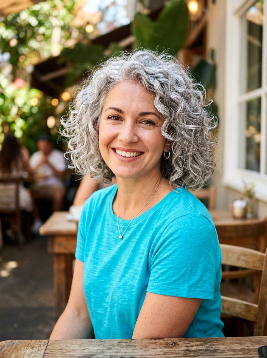 Silver Gray Curly Bob - 20 silver gray bob color ideas - 20 silver gray bob color ideas