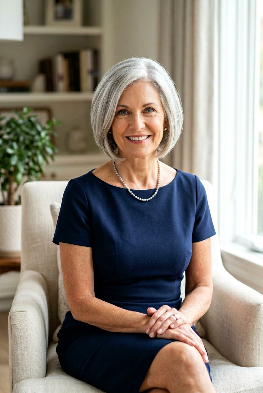 Silver Gray Graduated Bob - 20 mature women silver gray hair ideas - 20 mature women silver gray hair ideas
