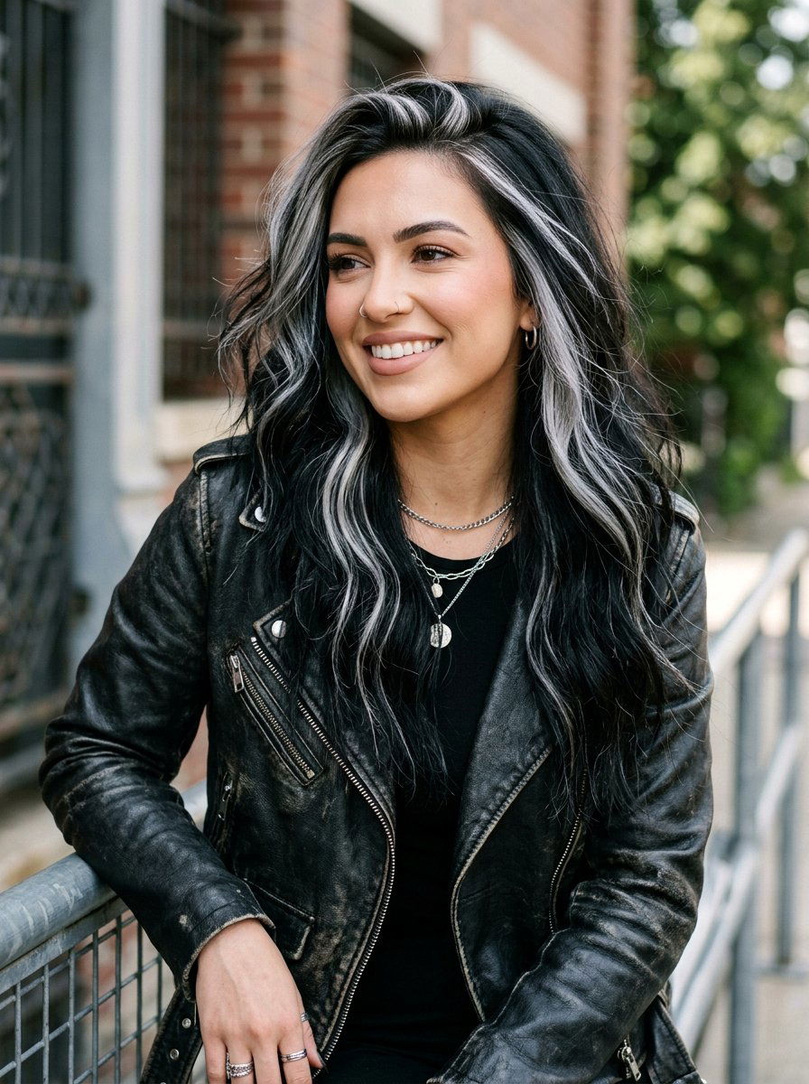 Silver Gray Highlight On Dark Hair - 20 trendy silver gray hair color 2026 - 20 trendy silver gray hair color 2026