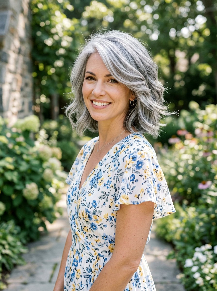 Silver Gray Layered Bob - 20 silver gray bob color ideas - 20 silver gray bob color ideas