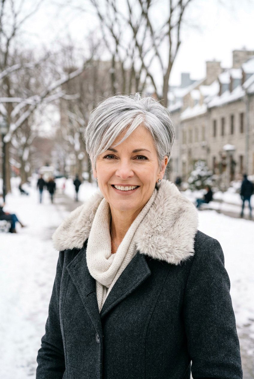 Silver Gray Pixie Haircut - 20 mom pixie haircut for fine hair - 20 mom pixie haircut for fine hair