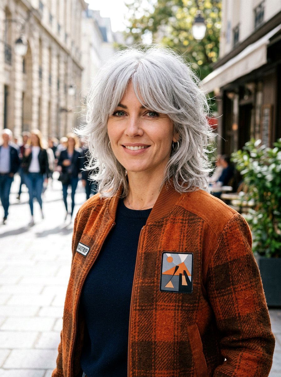 Silver Gray Shaggy Bob - 20 silver gray bob color ideas - 20 silver gray bob color ideas