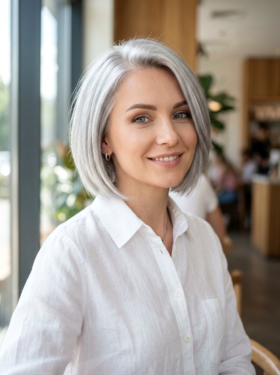 Silver Gray Short Bob - 20 silver gray bob color ideas - 20 silver gray bob color ideas