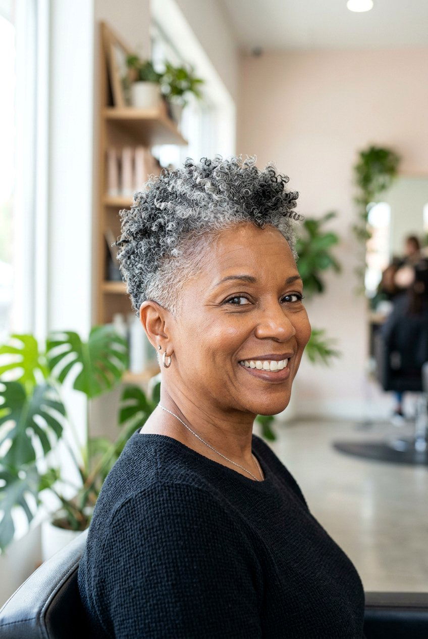 Silver Gray Tapered Cut for Black Hair Over 50 - 20 tapered cut for women over 50 black hair - 20 tapered cut for women over 50 black hair