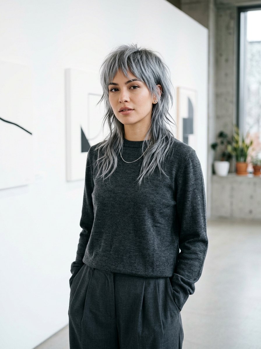 Silver Gray Wolf Cut - 20 hair color ideas for wolf cuts - 20 hair color ideas for wolf cuts